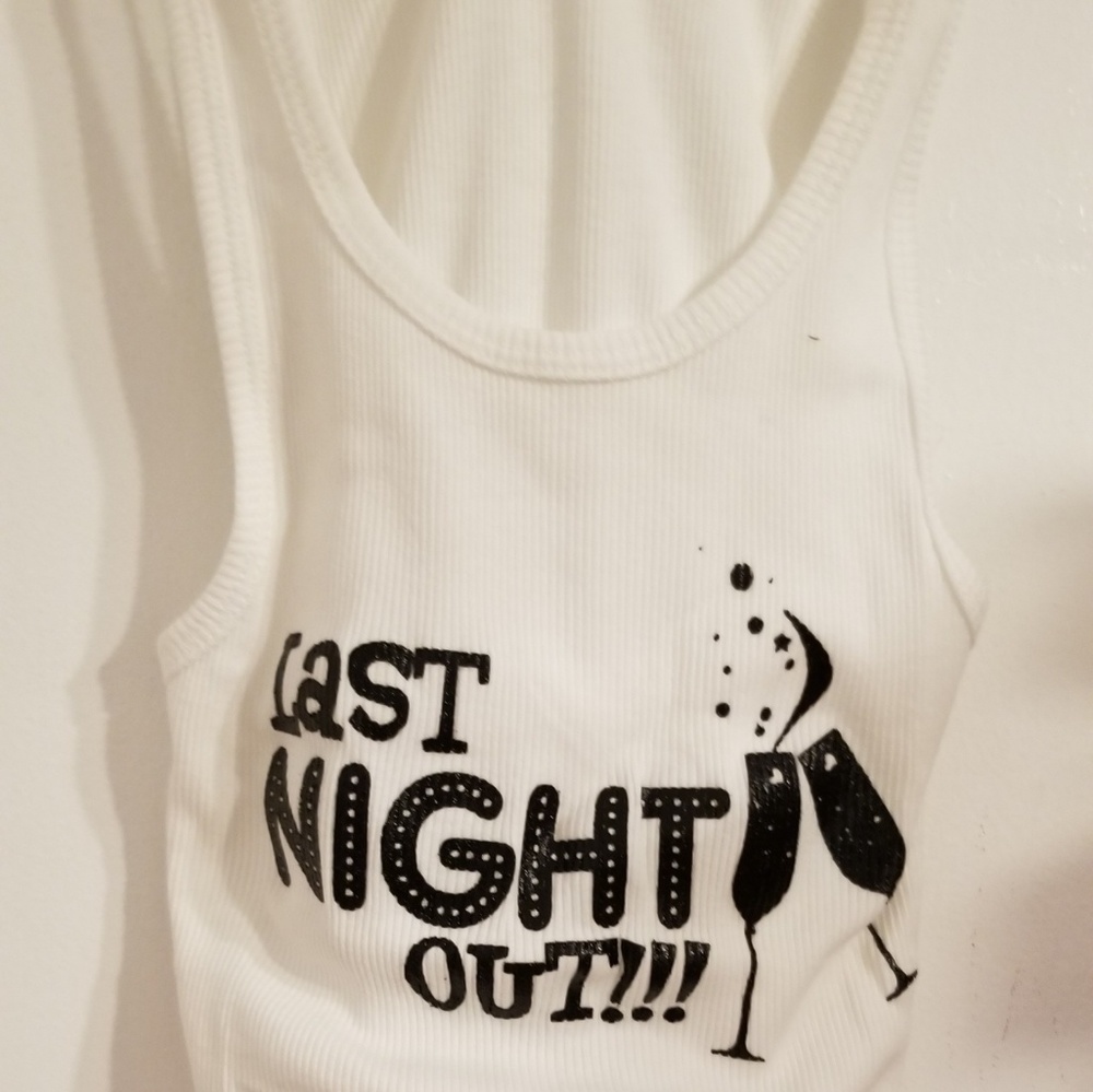 White LAST NIGHT OUT Tank - Picture 2 of 2